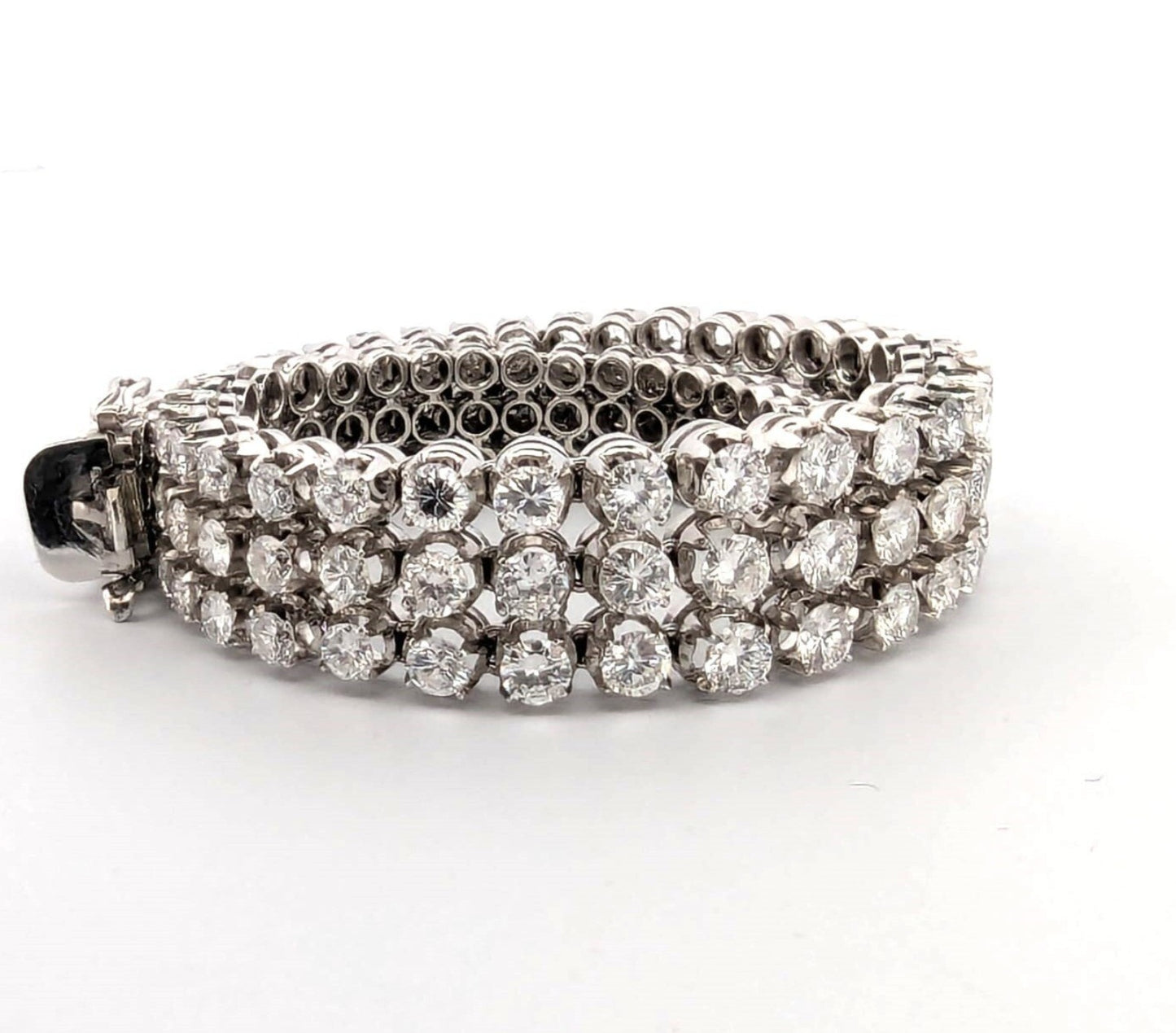 Bracciale Tennis - 18 carati Oro bianco, 18 ct Diamante (Naturale)