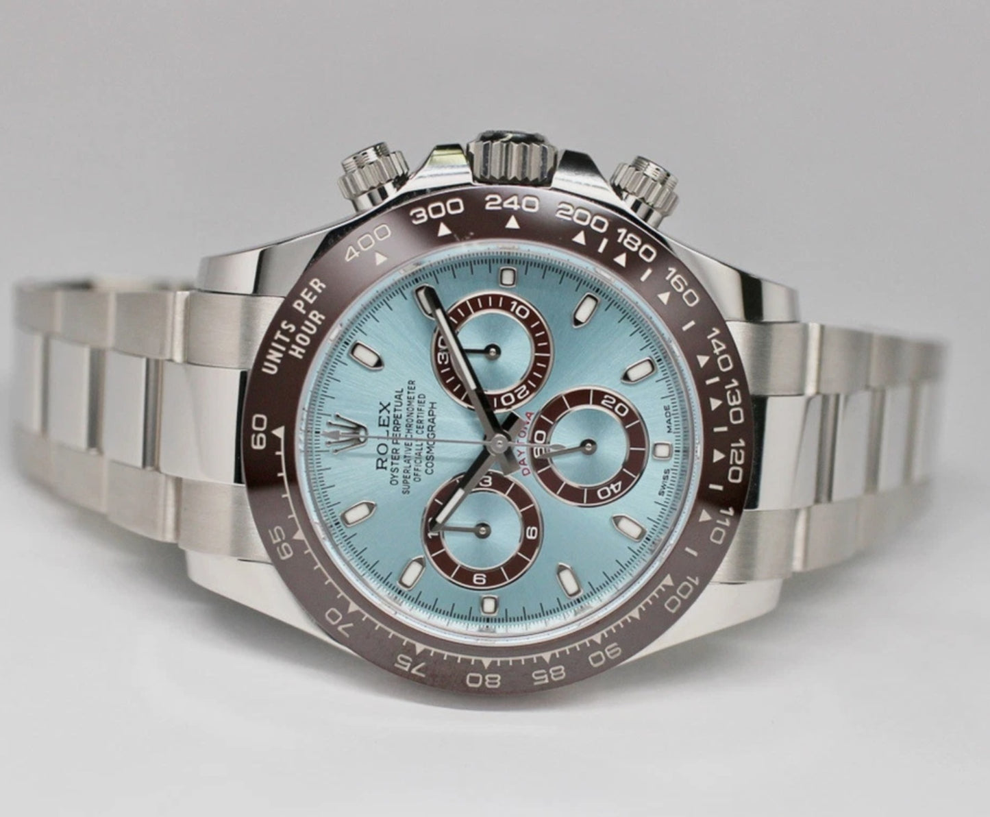 ROLEX platino Daytona- Lunetta in ceramica quadrante blu ghiaccio 11650