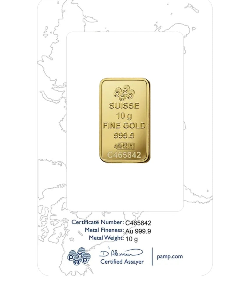 Lingotto oro puro 24k 10 grammi