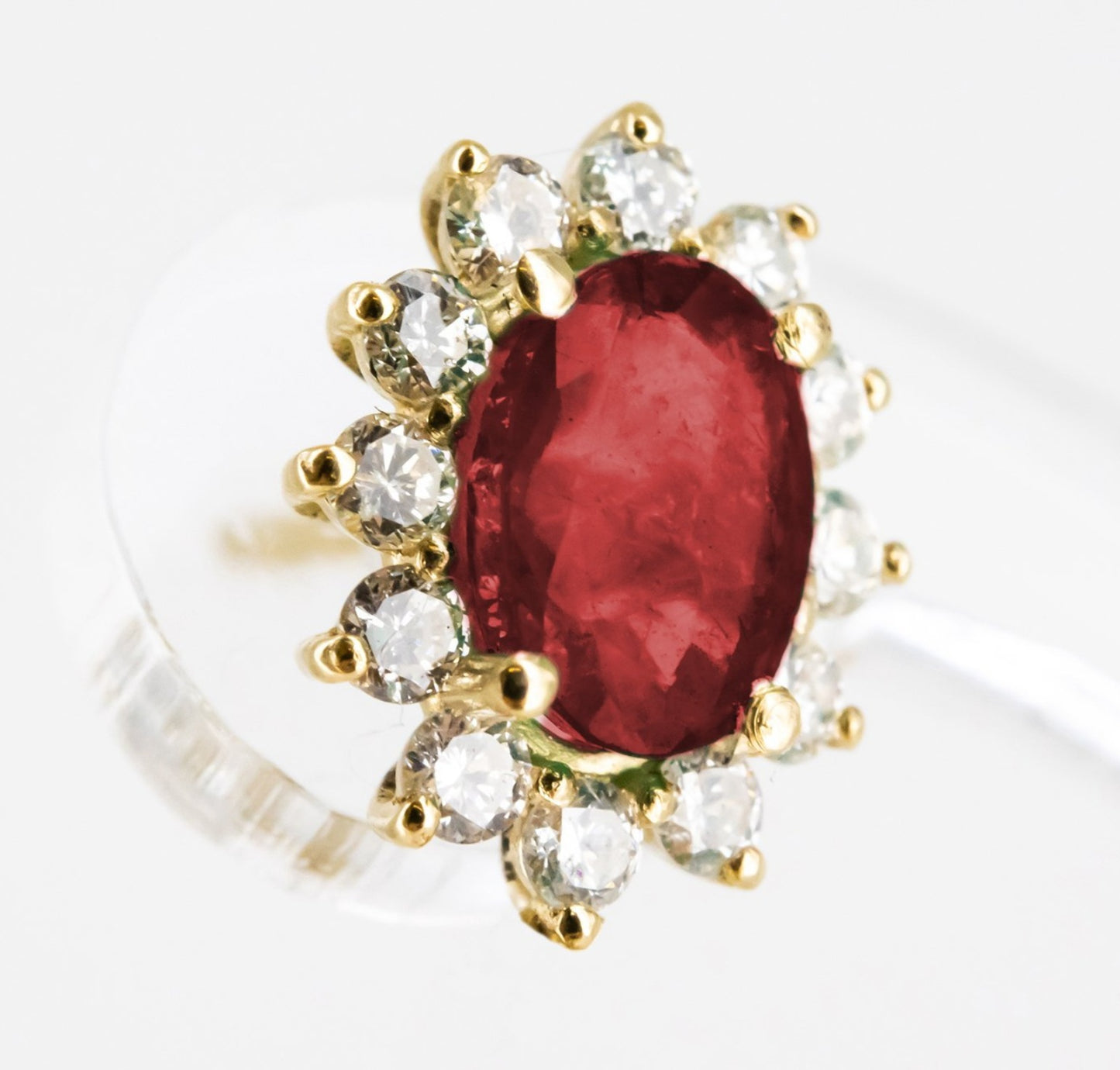Orecchini - 18 carati Oro giallo rubino Diamante