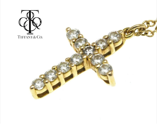 Tiffany & Co. - Collana croce con ciondolo - 18 carati Oro giallo 1.10 ct