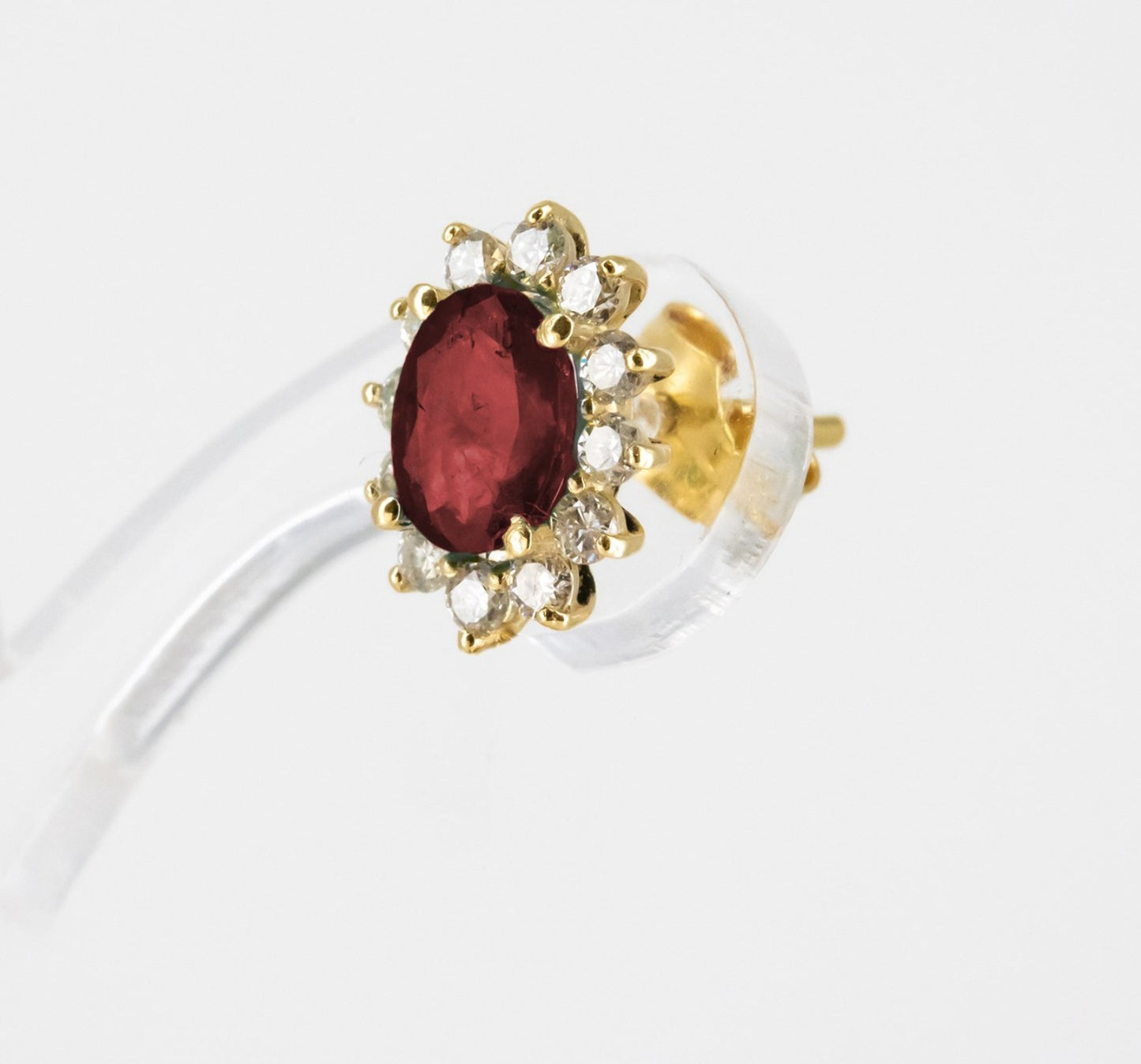 Orecchini - 18 carati Oro giallo rubino Diamante