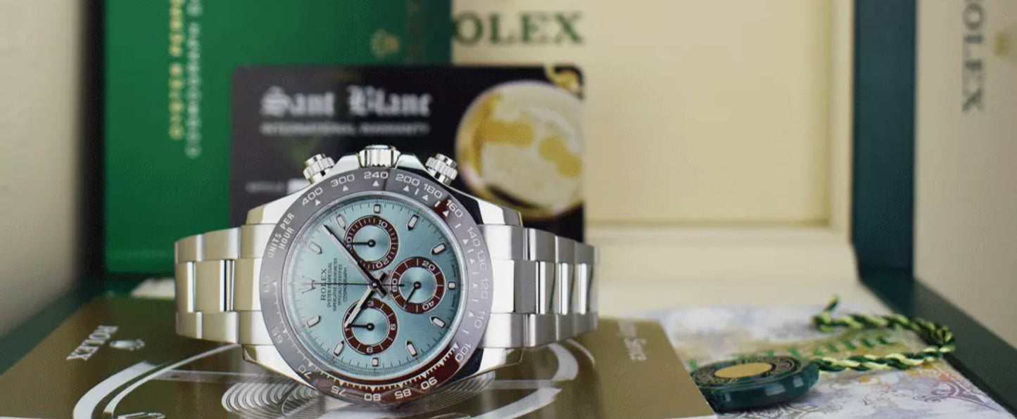 ROLEX platino Daytona- Lunetta in ceramica quadrante blu ghiaccio 11650