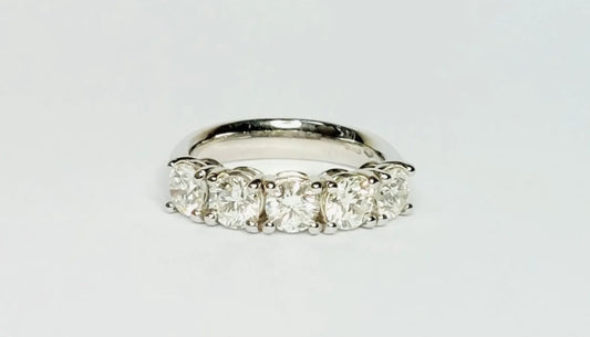 Anello riviera  in oro bianco 18k con diamanti naturali 1.50 ct