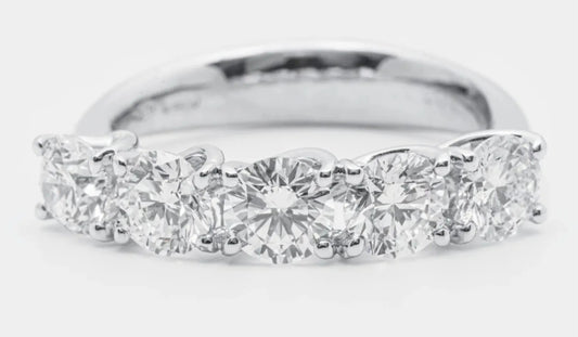 Anello riviera  in oro bianco 18k con diamanti naturali 1.00 ct