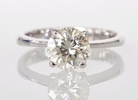 Anello di fidanzamento - 18 carati Oro bianco - 1.26ct. tw. Diamante (Naturale)