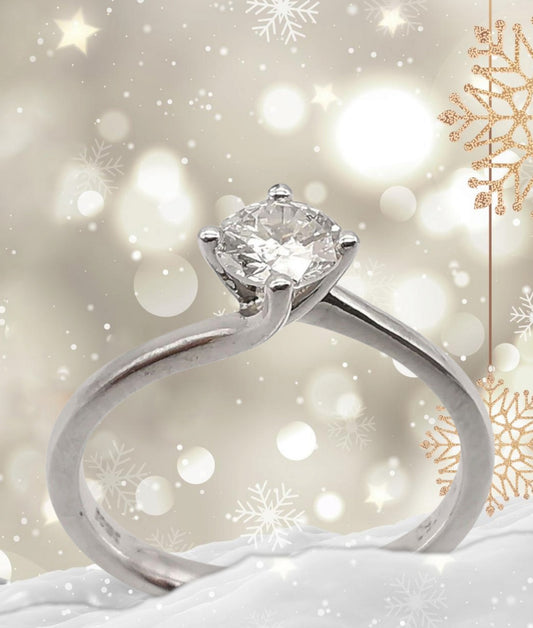 Anello - 18 carati Oro bianco - 0.55ct. tw. Diamante (Naturale)