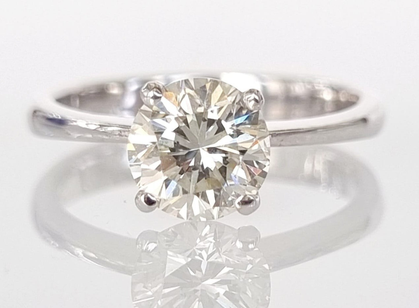 Anello di fidanzamento - 18 carati Oro bianco - 1.26ct. tw. Diamante (Naturale)