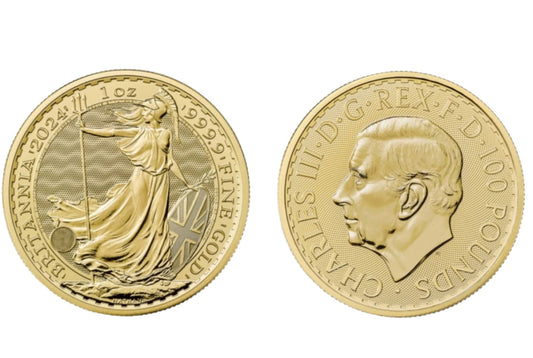 100 pounds sterline oro 24k britannia 1 oz(31,10 g) CARLO III