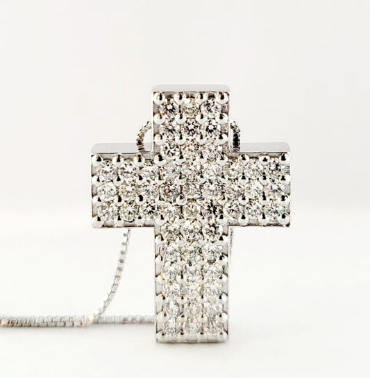 Collana con ciondolo - 18 carati Oro bianco - 1.44ct. tw. Diamante (Naturale)