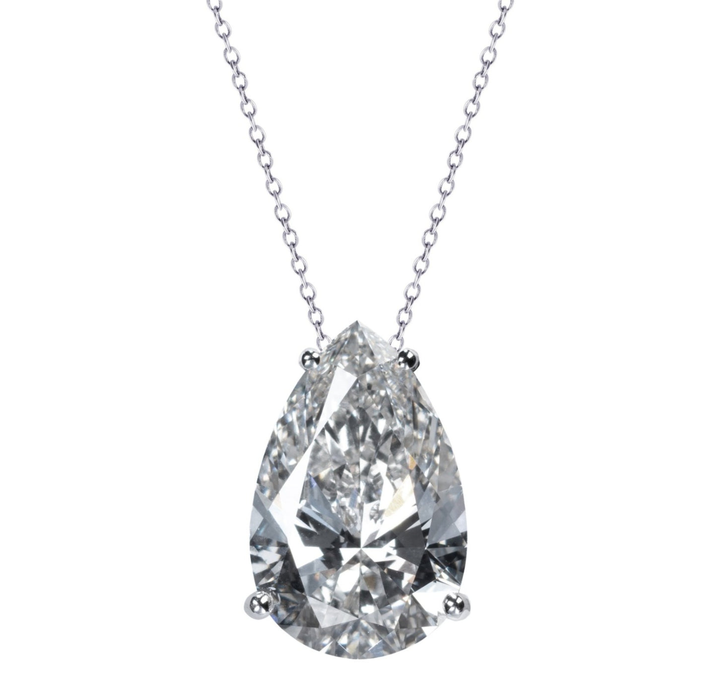 Collana in oro 18k e diamante naturale pera certificato IGI 0.50ct D IF