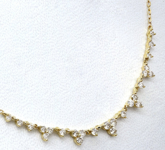Collana con ciondolo in oro giallo 18k e diamanti naturali 2.50ct