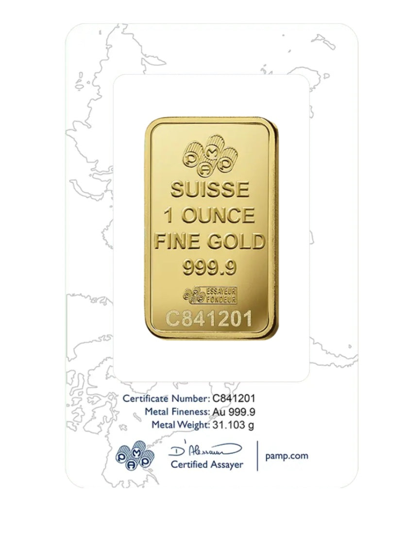 Lingotto oro puro 24k 31,10 grammi (PAMP)