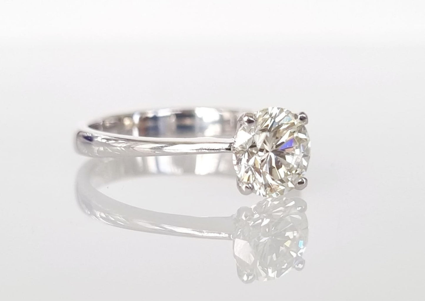 Anello di fidanzamento - 18 carati Oro bianco - 1.26ct. tw. Diamante (Naturale)