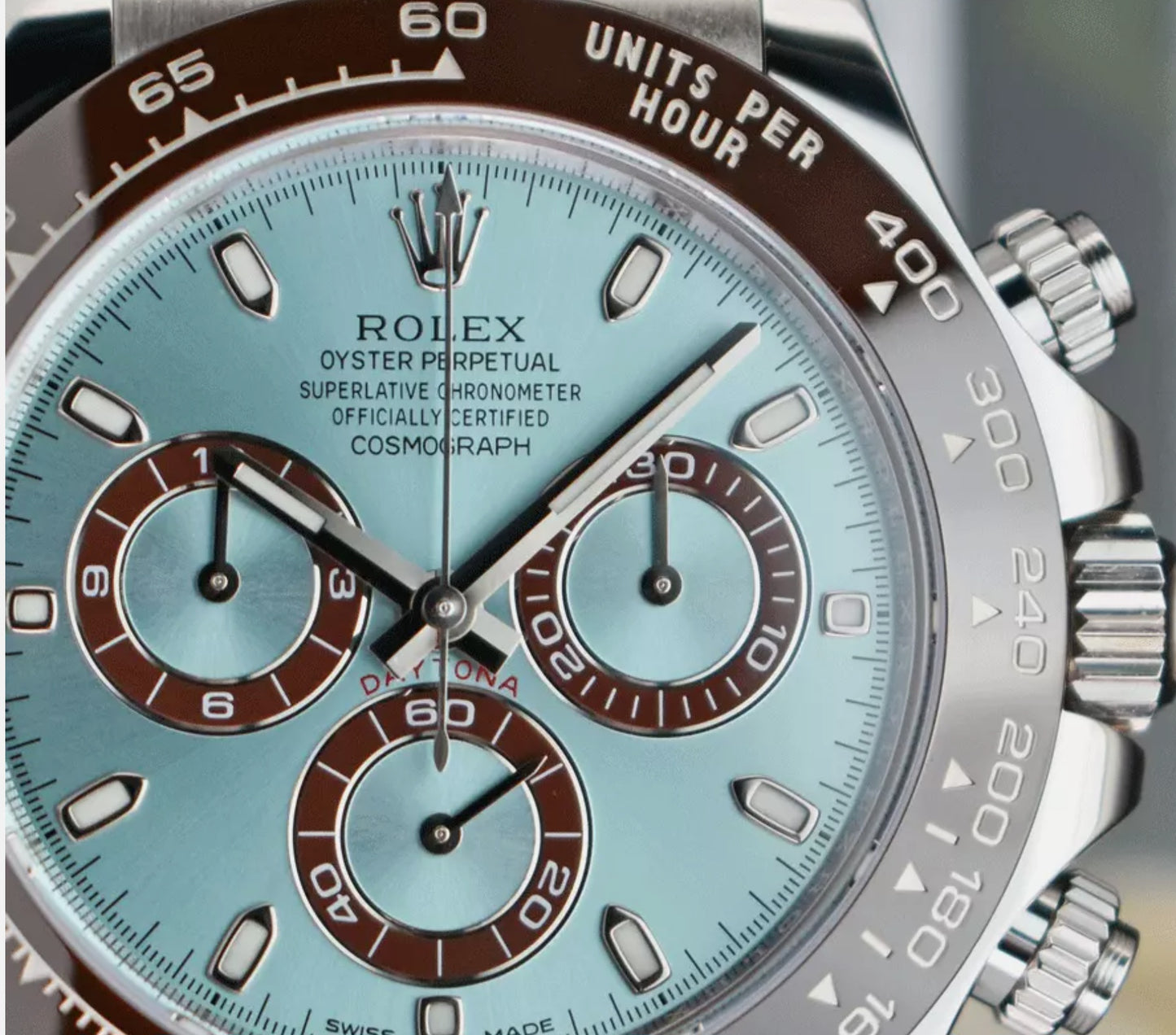 ROLEX platino Daytona- Lunetta in ceramica quadrante blu ghiaccio 11650