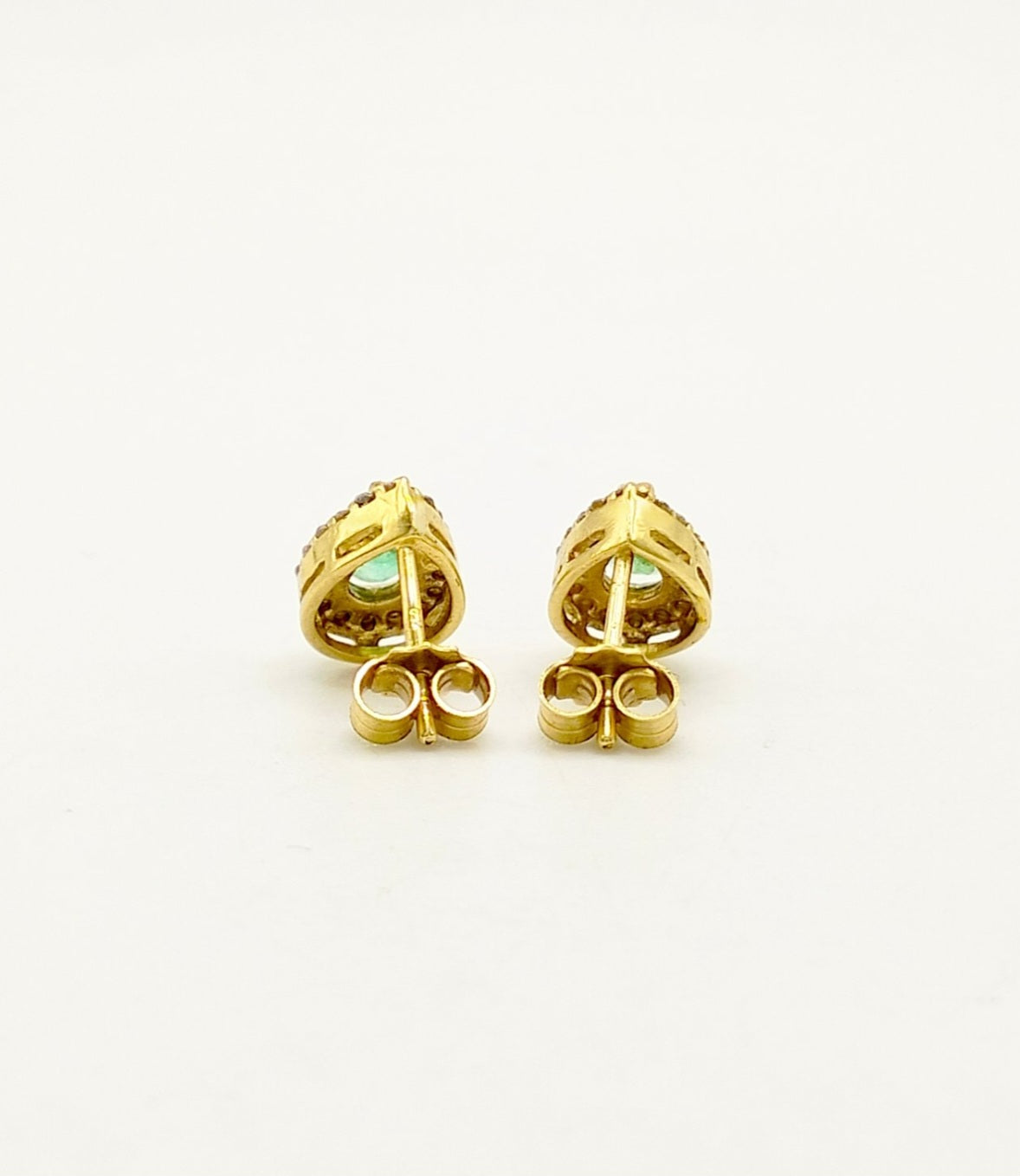 Orecchini - 18 carati Oro giallo smeraldo- Diamante