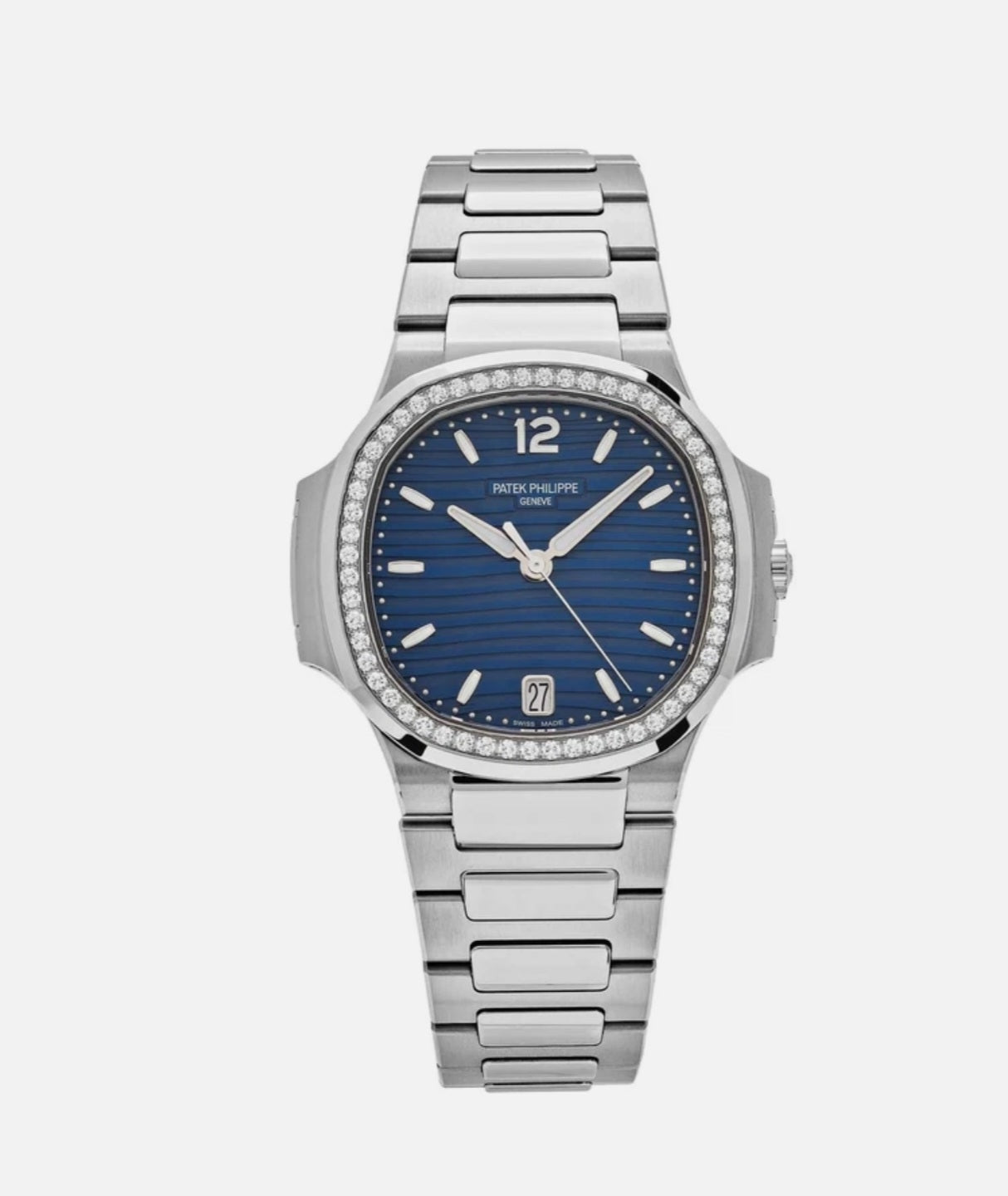 Patek Philippe Nautilus 7118/1200A-001 'Ladies' quadrante blu lunetta diamantata