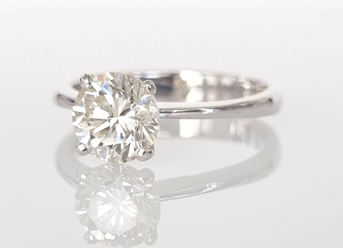 Anello di fidanzamento - 18 carati Oro bianco - 1.26ct. tw. Diamante (Naturale)