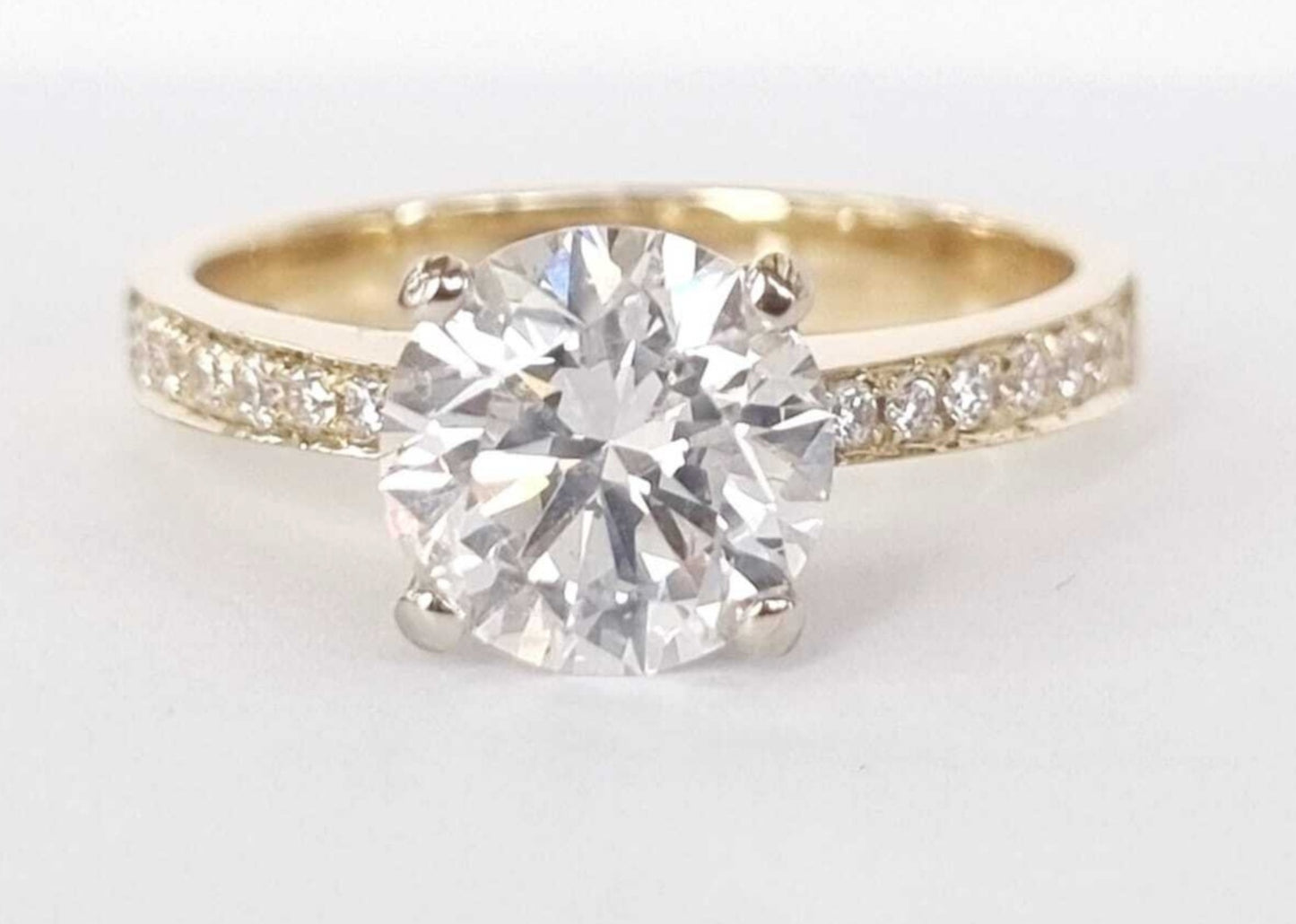 Anello fidanzamento in oro bianco 18k e diamanti naturali certificato igi 1.25ct