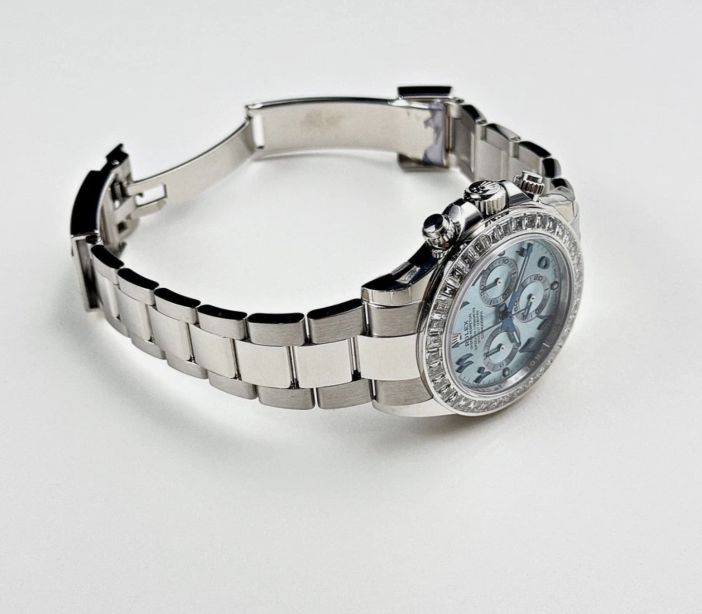Rolex Daytona  platino diamante blu ghiaccio quadrante arabo (2023)